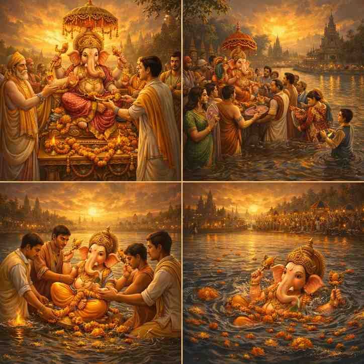 गणेश विसर्जन पूजा विधि: शास्त्रसम्मत विधि एवं अनुष्ठानिक विवेचन